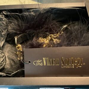 The Vixen Society Black Feather Gloves